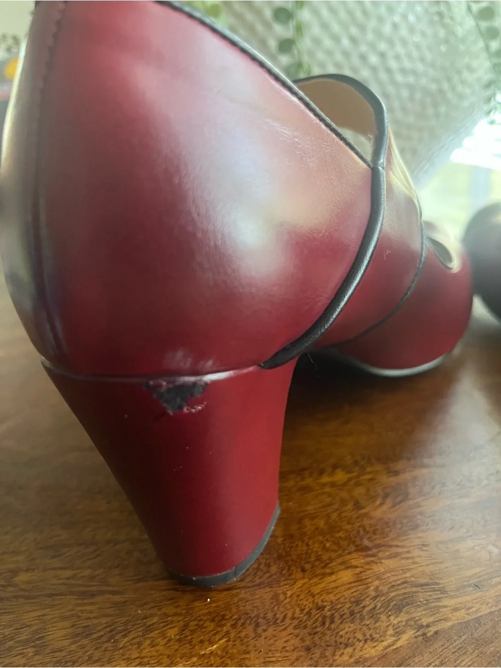Burgundy Ombré Mary Jane Pumps with Block Heel | Vintage-Inspired | Size 10